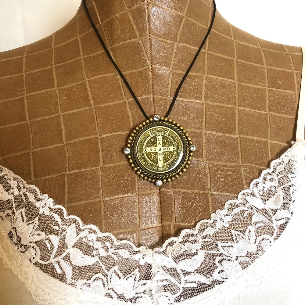 Virgins Saints & Angels, San Benito Medallion Necklace